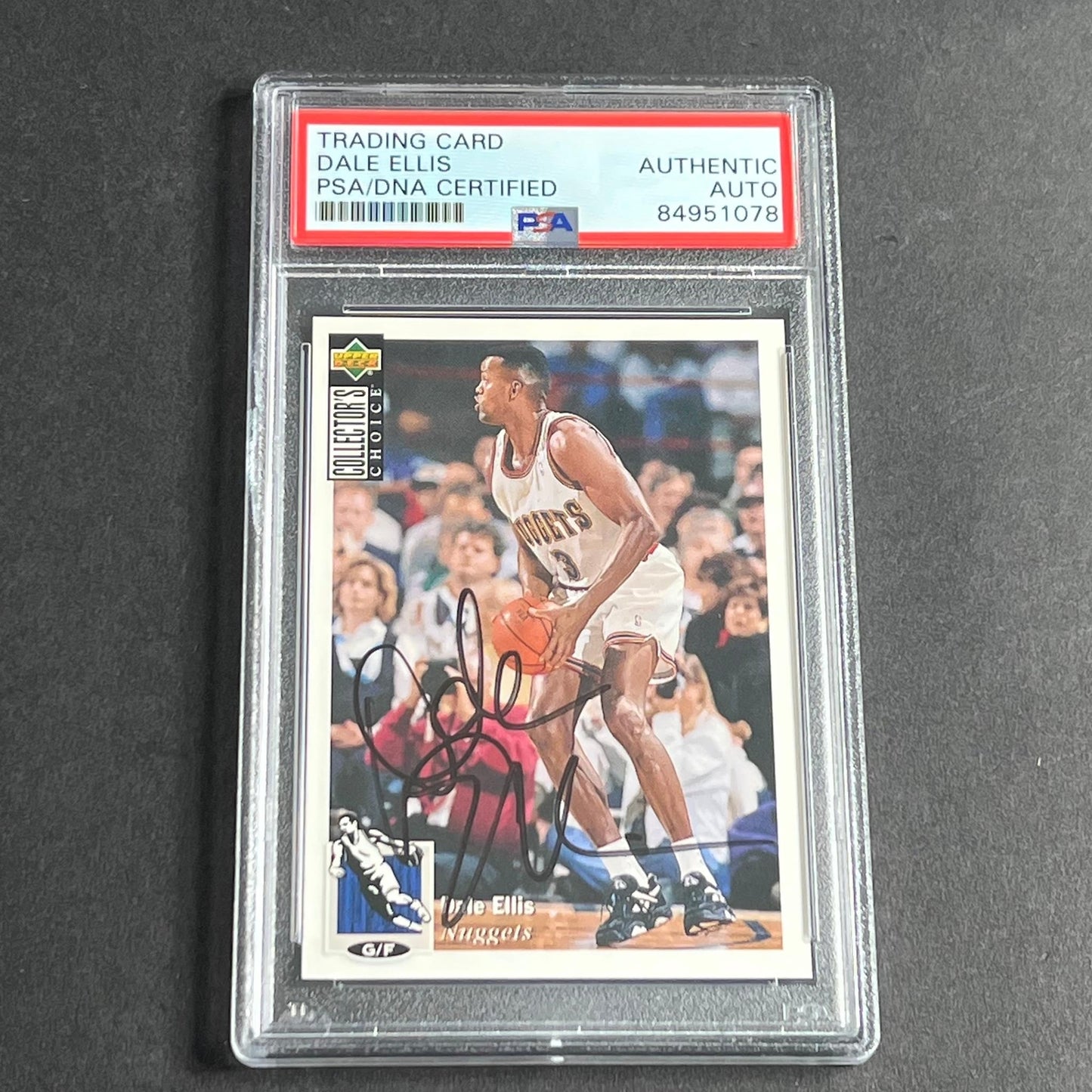 1994-95 Upper Deck #356 Dale Ellis Signed Card AUTO PSA Slabbed Nuggets