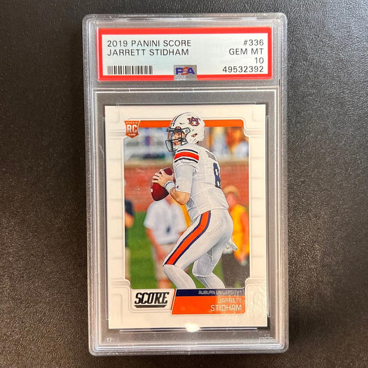 2019 Panini Score #336 Jarrett Stidham Card GEM MT 10 PSA Slabbed Auburn