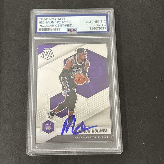 2020-21 Panini Mosaic #142 Richaun Holmes signed card PSA
