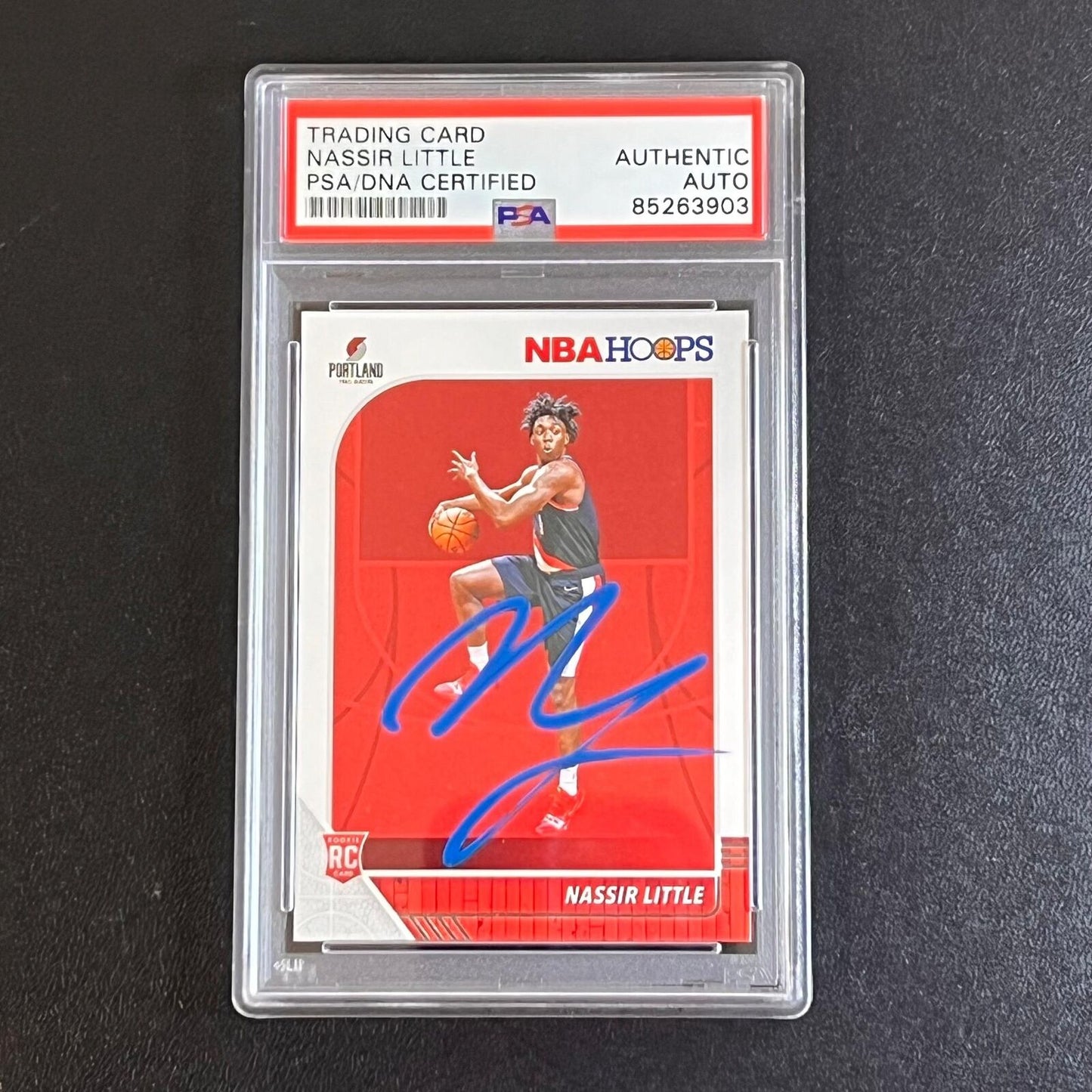 2019-20 NBA Hoops #220 Nassir Little Signed Rookie Card AUTO PSA Slabbed RC Blaz