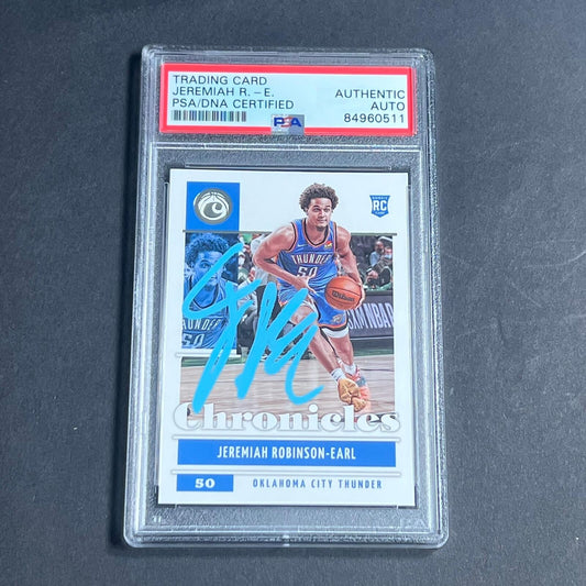 2021-22 Panini Chronicles #36 Jeremiah Robinson-Earl Signed Card AUTO PSA Slabbe