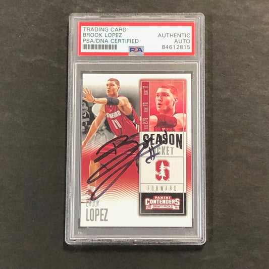 2016-17 Contenders Draft Picks Season Ticket #12 Brook Lopez Signed Card AUTO PS