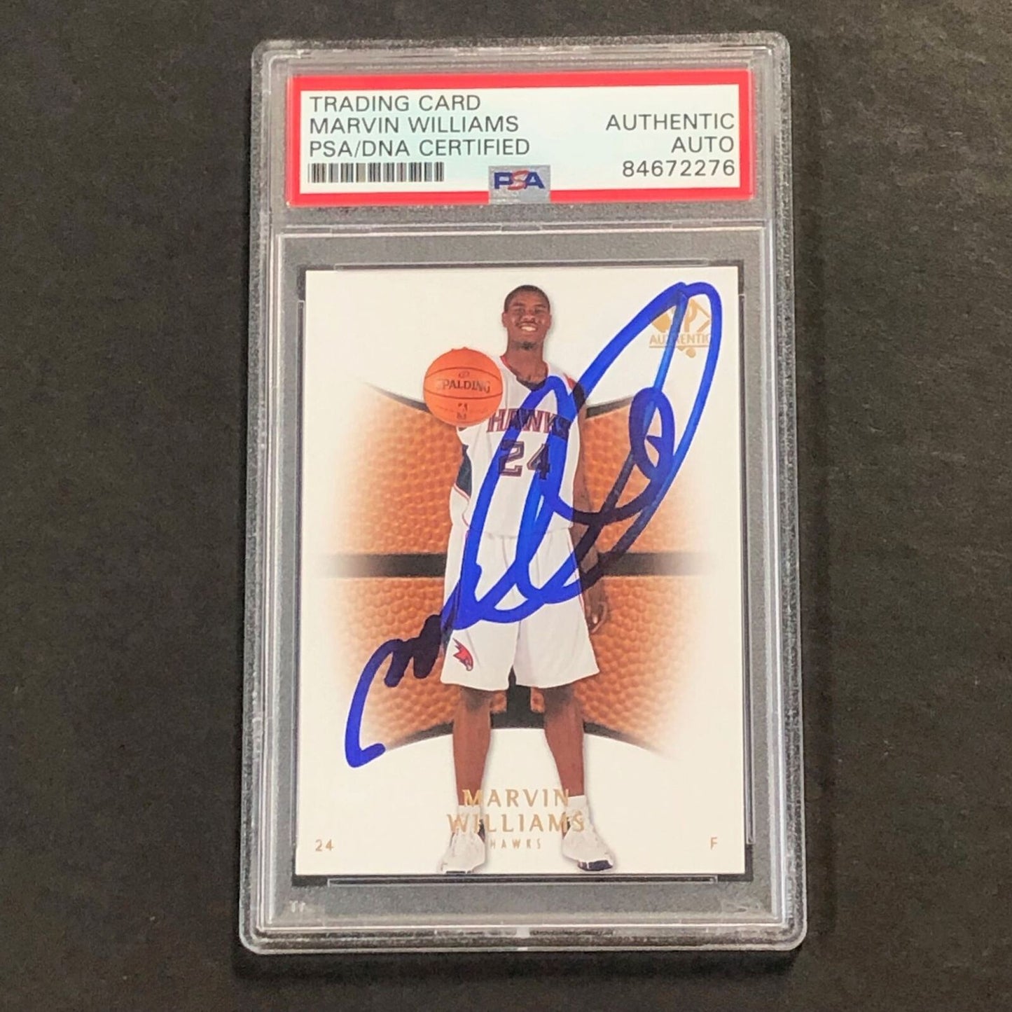 2007-08 Upper Deck SP Authentic #10 Marvin Williams Signed AUTO PSA Slabbed Hawk