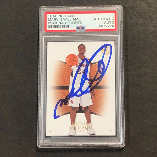 2007-08 Upper Deck SP Authentic #10 Marvin Williams Signed AUTO PSA Slabbed Hawk