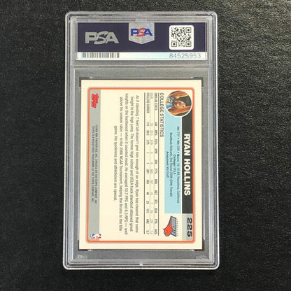 2006-07 Topps Basketball #225 Ryan Hollins Signed Card AUTO PSA Slabbed RC Bobca