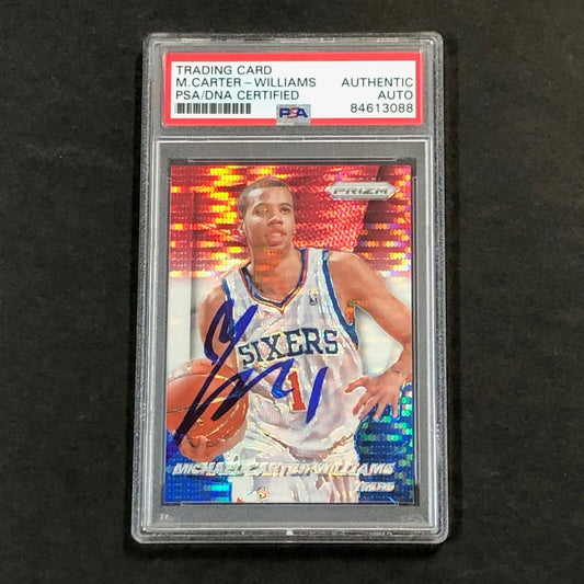 2014-15 Panini Prizm Red White & Blue #118 Michael Carter-Williams Signed Card P