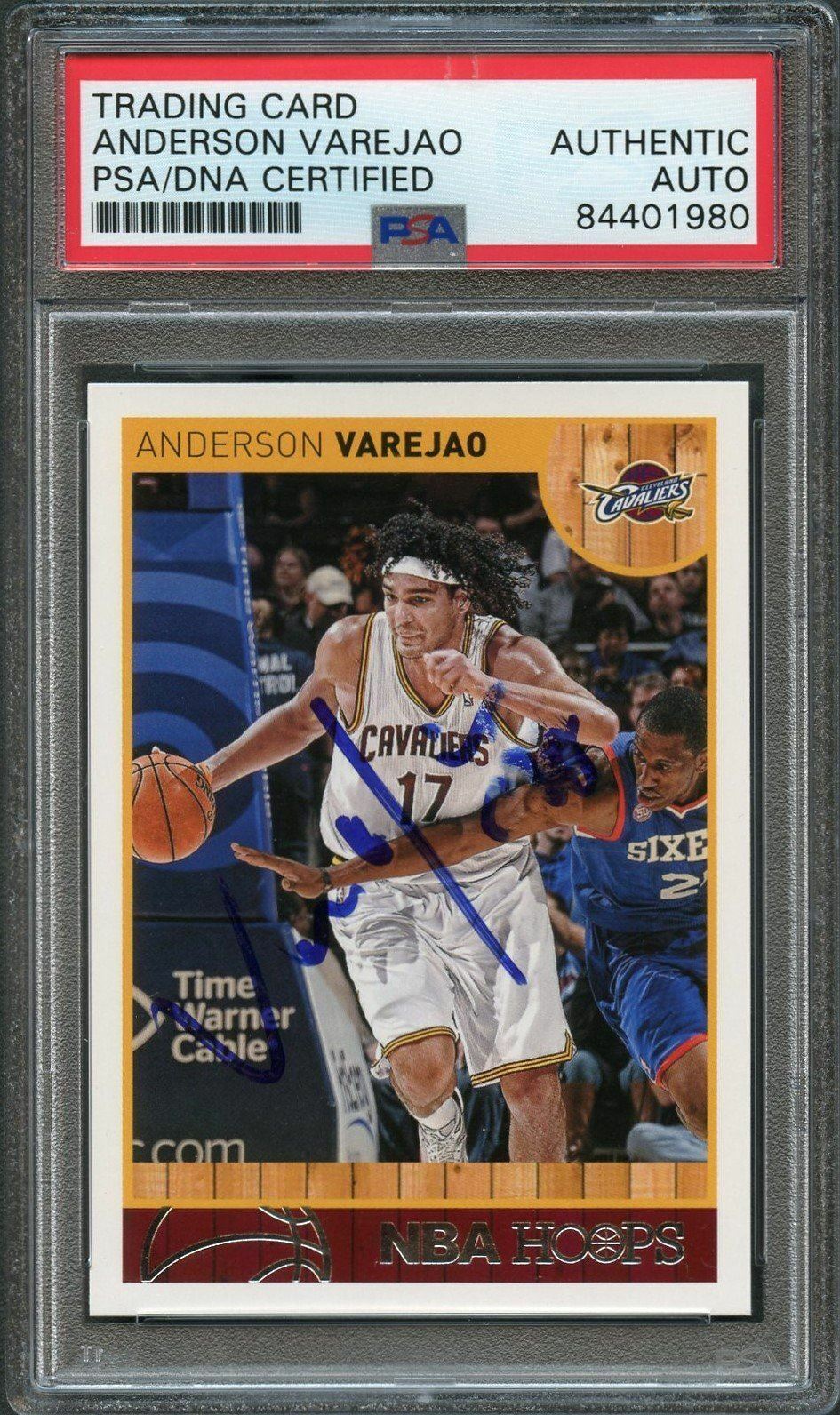 2013-14 NBA Hoops #95 Anderson Varejao Signed Card AUTO PSA Slabbed Cavaliers