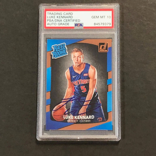 2017-18 Donruss Rated Rookie #189 Luke Kennard Signed Rookie Card AUTO 10 PSA Sl