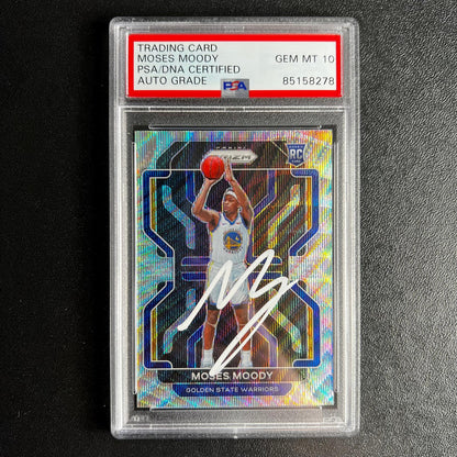 2021-22 Panini Prizm #308 Moses Moody Signed Card AUTO 10 PSA Slabbed RC Arkansa