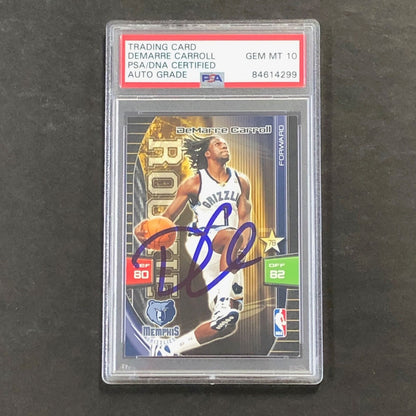 2009-10 Adrenalyn XL #57 DeMarre Carroll Signed Card AUTO 10 PSA Slabbed Grizzli