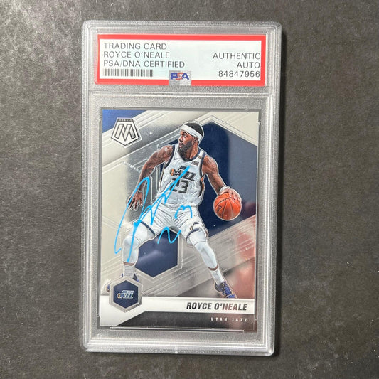 2020-21 Panini Mosaic #78 Royce O'Neale Signed Card AUTO PSA Slabbed Jazz