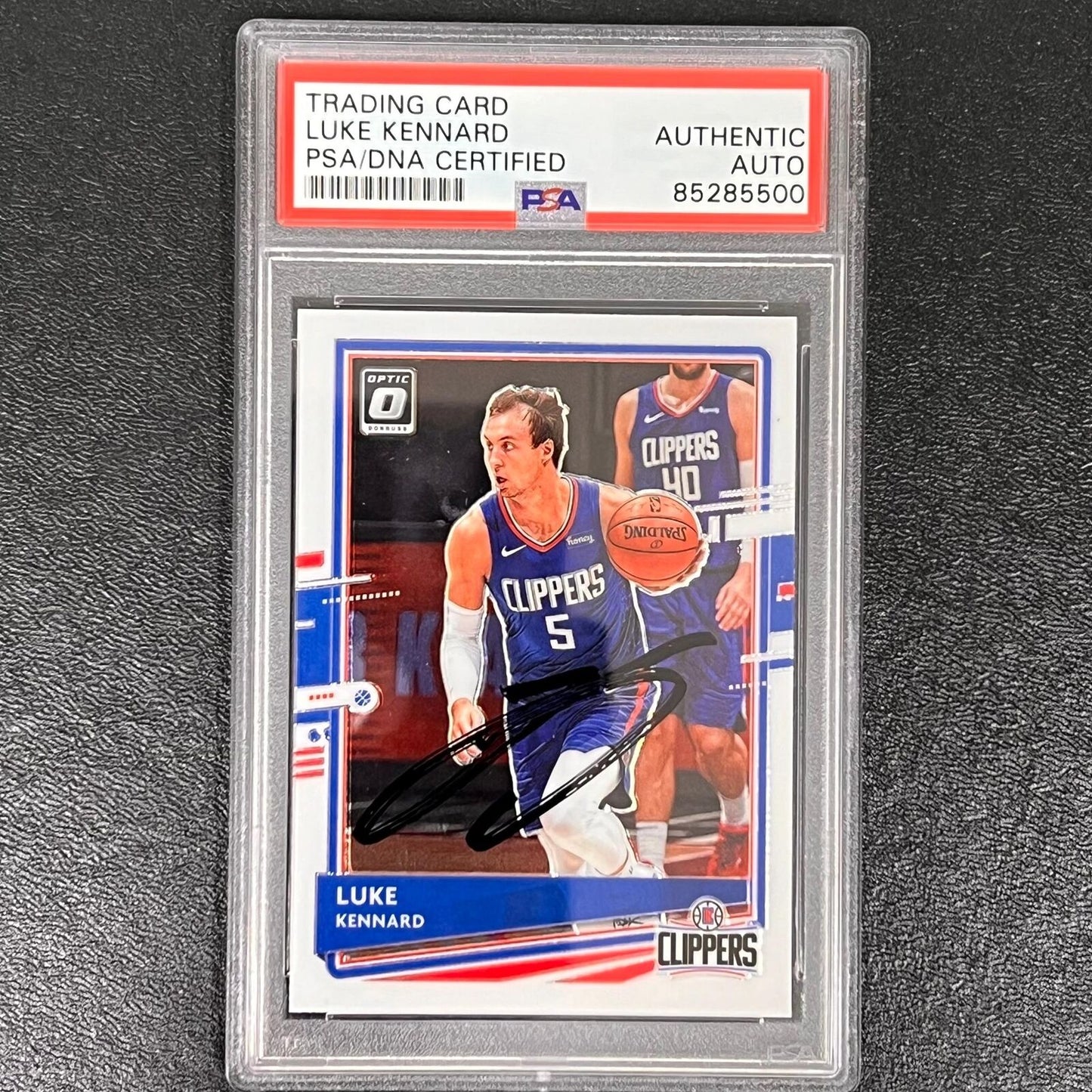 2020-21 Panini Donruss Optic #65 Luke Kennard Signed Card AUTO PSA Slabbed Clipp