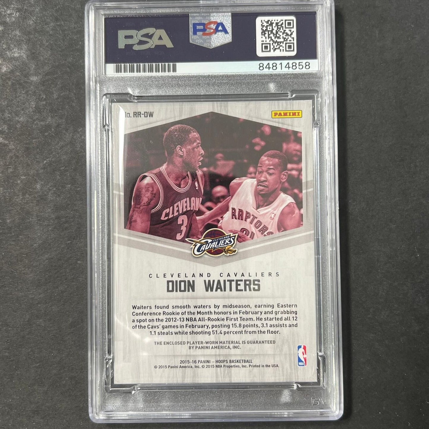 2015-16 Panini Hoops #RR-DW Dion Waiters Signed Card AUTO 10 PSA Slabbed Cavalie