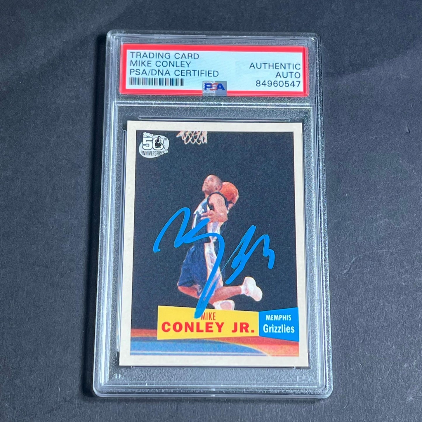 2007 Topps 50th Anniversary #114 Mike Conley Jr signed Card PSA Slabbed Grizzlie