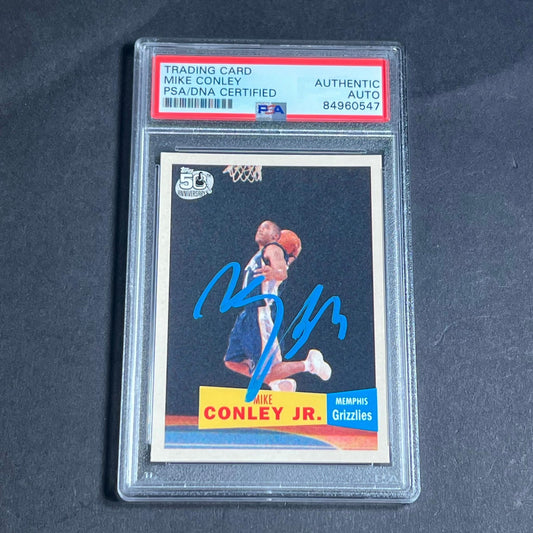 2007 Topps 50th Anniversary #114 Mike Conley Jr signed Card PSA Slabbed Grizzlie