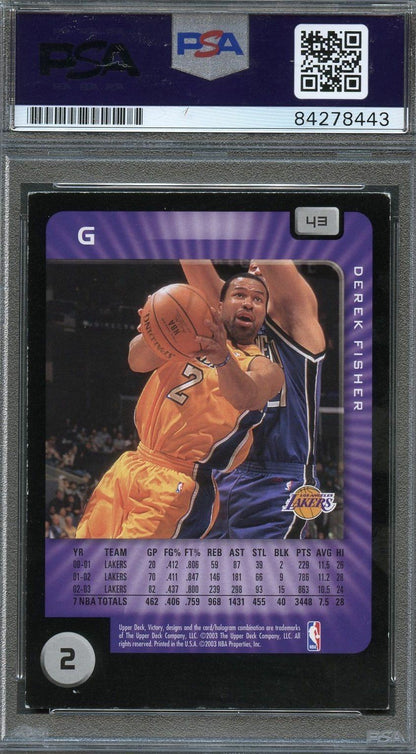 2003 Upper Deck Victory #43 Derek Fisher Signed Card AUTO PSA Slabbed Lakers