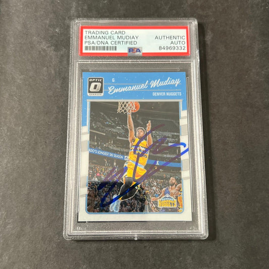 2016-17 Donruss #85 Emmanuel Mudiay Signed Card AUTO PSA Slabbed Nuggets