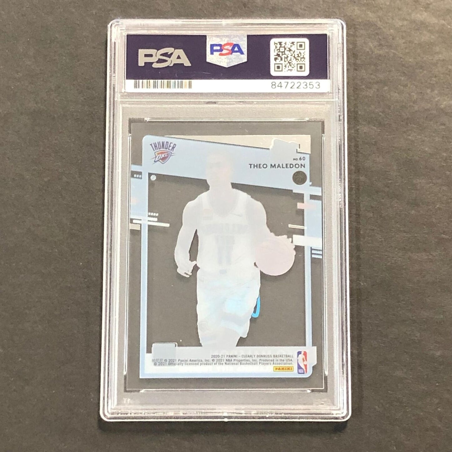2020-21 Panini Clearly #60 Theo Maledon Signed Card AUTO PSA Slabbed RC Thunder