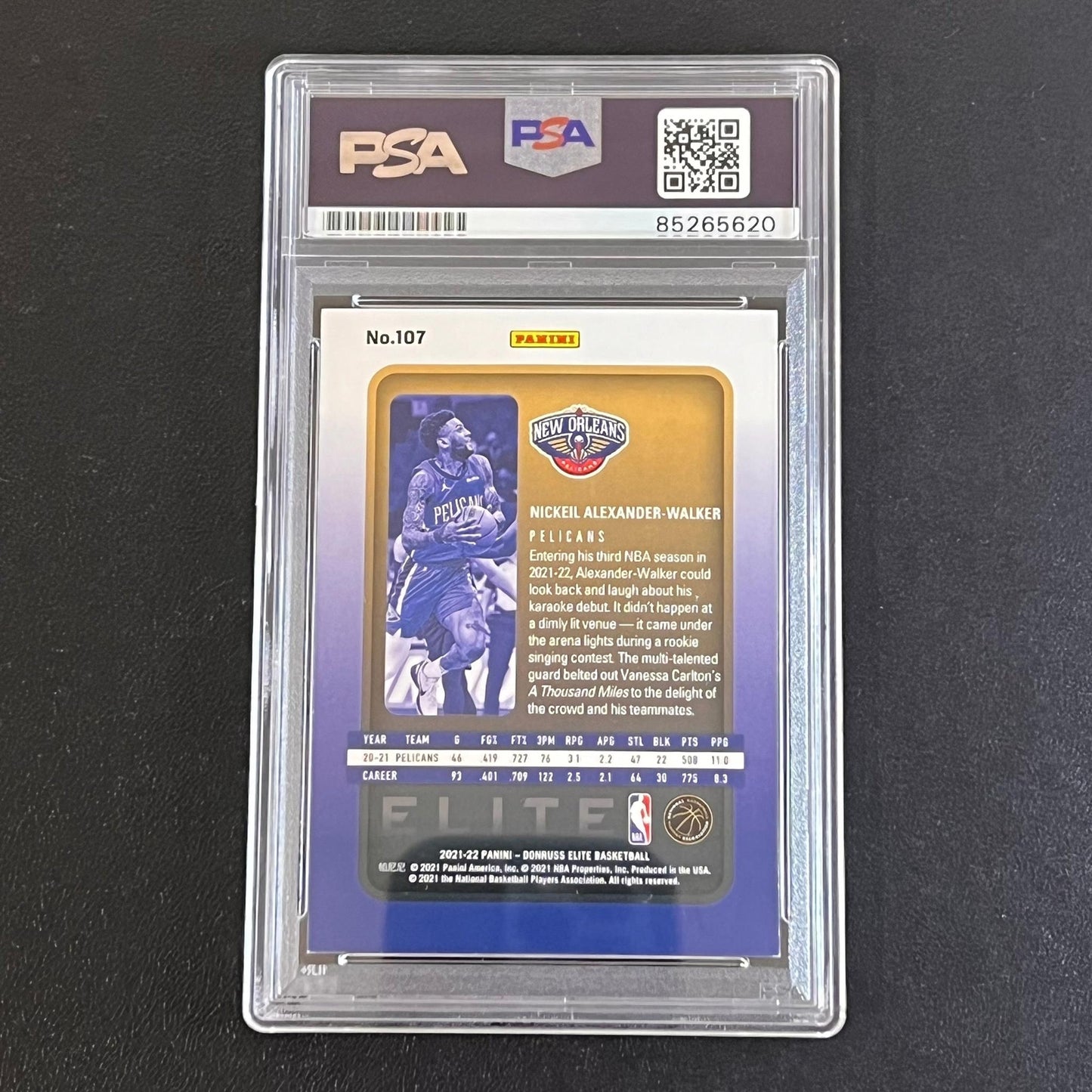 2021-22 Donruss Elite Basketball #107 Nickeil Alexander-Walker Signed Card AUTO