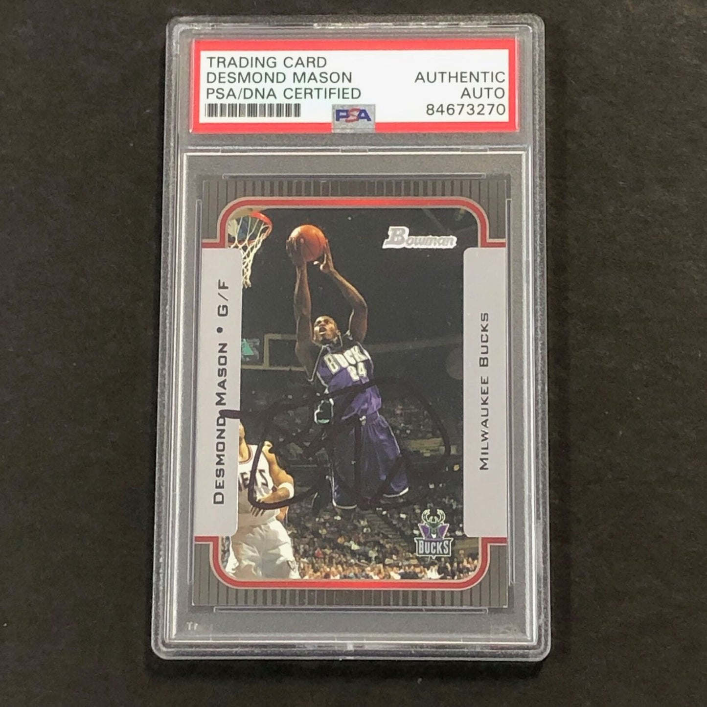 2003-04 Bowman Rookies and Stars #14 Desmond Mason Signed Card Auto PSA/DNA Slab