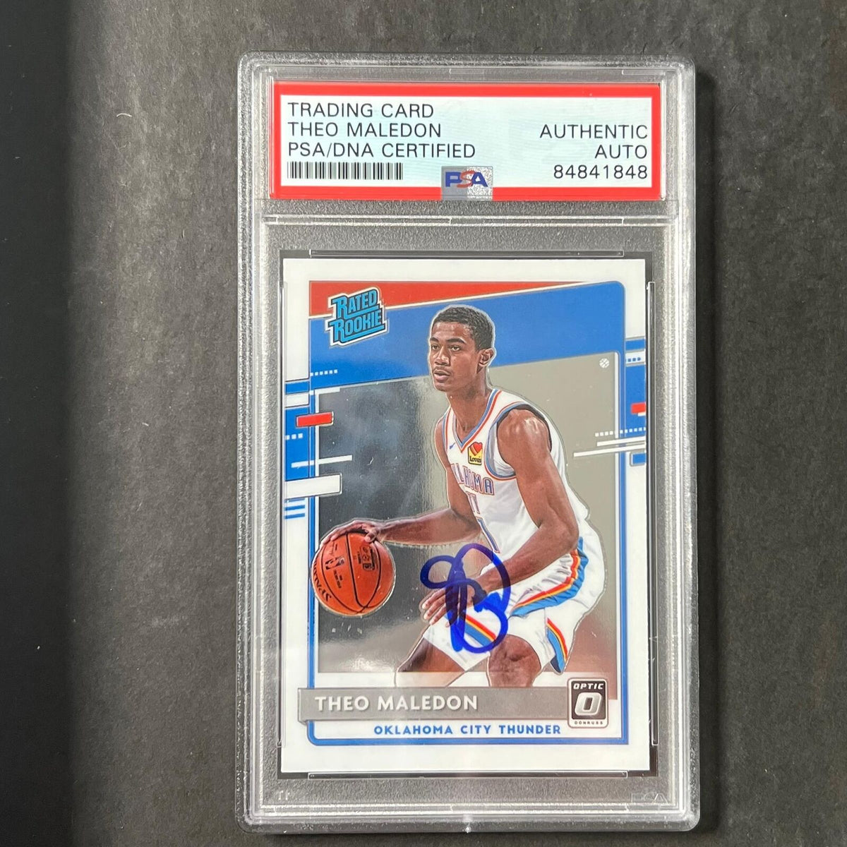 2020-21 Donruss Optic #184 Theo Maledon Signed Card AUTO PSA/DNA Slabbed