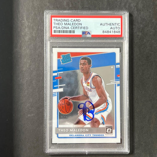 2020-21 Donruss Optic #184 Theo Maledon Signed Card AUTO PSA/DNA Slabbed