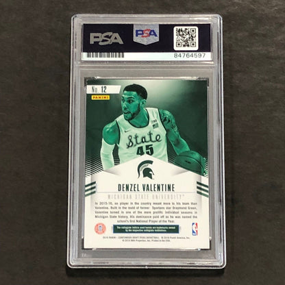 2016 Panini Contenders Draft Picks #12 Denzel Valentine Signed Card AUTO PSA Sla