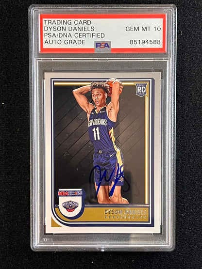 2022-2023 Panini Hoops #238 Dyson Daniels Signed Card AUTO 10 PSA/DNA Slabbed RC