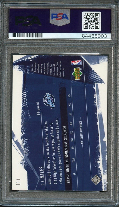 2005-06 Upper Deck Slam #111 CJ Miles Signed Card PSA Slabbed RC Jazz