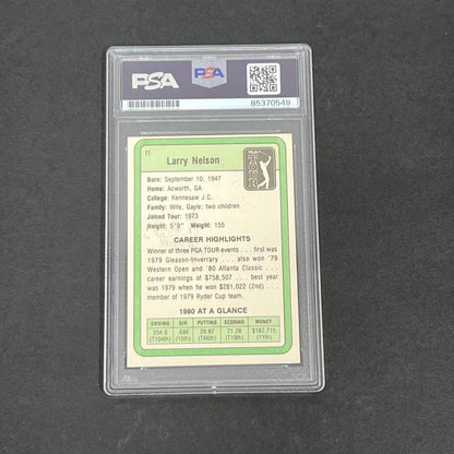 1980 PGA Tour #11 Larry Nelson Signed Card PSA/DNA Slabbed AUTO Golf