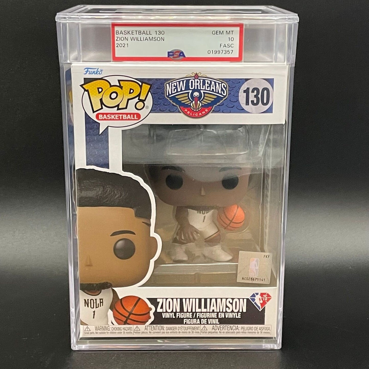 Zion Williamson Encapsulated Funko Pop #130 PSA GEM 10 FASC Pelicans