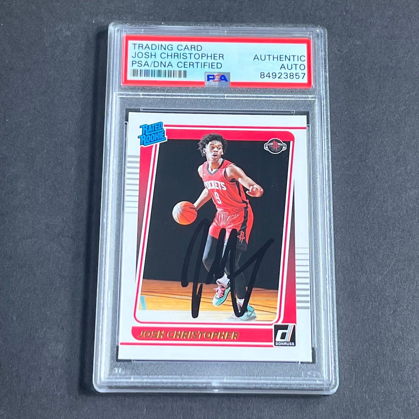 2021-22 Panini Donruss #250 Josh Christopher Signed Card AUTO PSA Slabbed Rocket