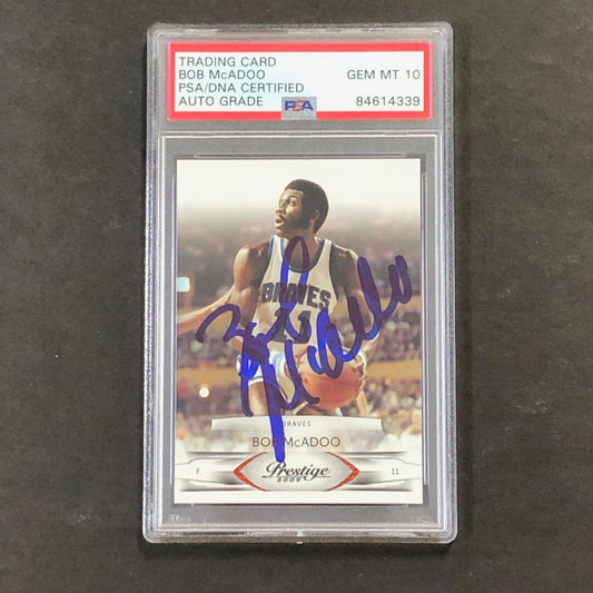 2009-10 Panini Prestige #137 Bob McAdoo Signed Card AUTO 10 PSA Slabbed Braves