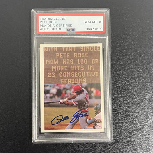 1985 Topps Renata Galasso #120 Pete Rose Signed Card Auto 10 Reds