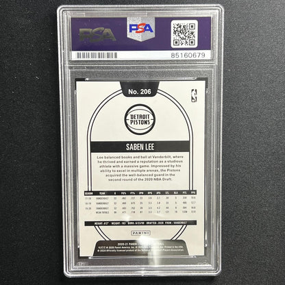 2020-21 Panini Hoops Rated Rookie #206 Saben Lee Signed Card AUTO PSA Slabbed Pi