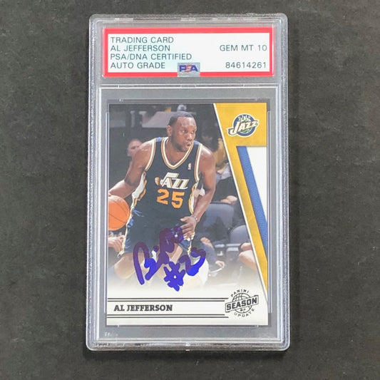 2010-11 Panini Season Update #155 Al Jefferson Signed Card AUTO 10 PSA Slabbed J