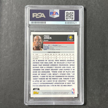 2003-04 Topps #197 FRED JONES Signed Card AUTO PSA/DNA Slabbed Pacers