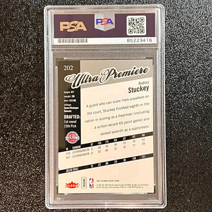 2007-08 Fleer Ultra Premiere #202 Rodney Stuckey Signed Card AUTO PSA Slabbed Pi