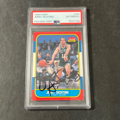 1985-86 Fleer Premier #101/132 Jerry Sichting Signed Card AUTO PSA/DNA Slabbed C