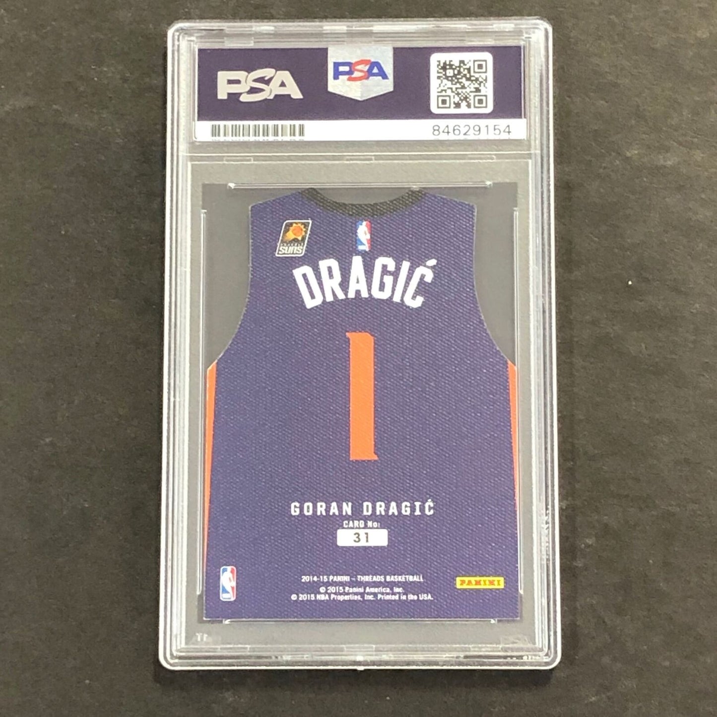 2014-15 Panini Threads #31 Goran Dragic Signed Card AUTO 10 PSA/DNA Slabbed Suns