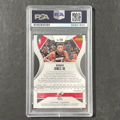 2019-20 Panini Prizm #150 Derrick Jones Jr. Signed Card AUTO PSA Slabbed Heat