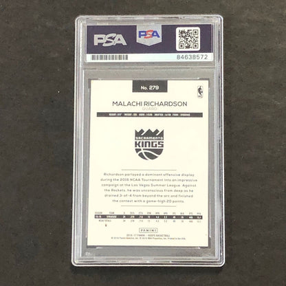 2016-17 NBA Hoops #279 Malachi Richardson Signed Card AUTO PSA Slabbed RC Kings