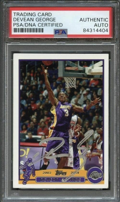 2003-04 Topps Collection #183 Devean George Signed Card AUTO PSA Slabbed