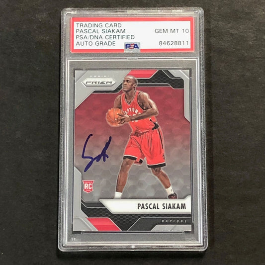 2016-17 Panini Prizm #220 Pascal Siakam Signed Card AUTO 10 PSA Slabbed RC Rapto