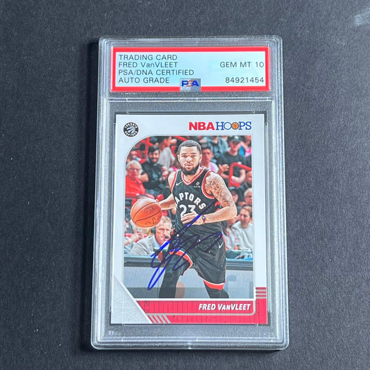 2019-20 Panini NBA Hoops #183 Fred VanVleet Signed Card Auto 10 PSA Slabbed Rapt