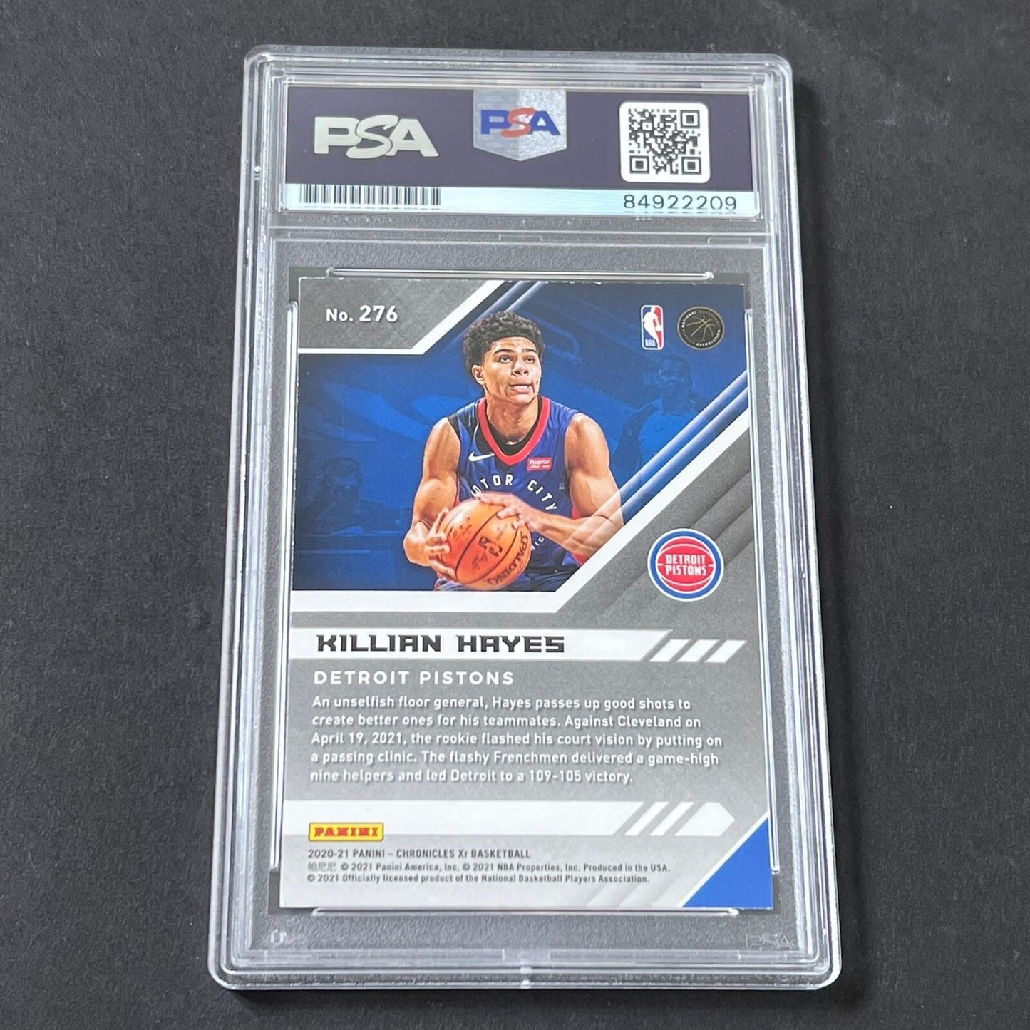 2020-21 Panini Chronicles xR #276 Killian Hayes Signed Card AUTO 10 PSA Slabbed
