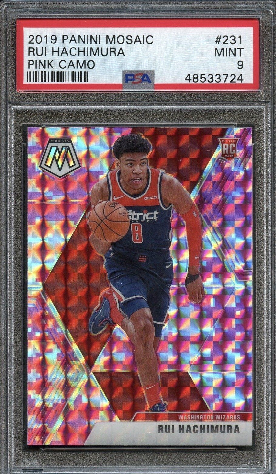 2019 Panini Mosaic #231 Rui Hachimura Pink Camo PSA 9 Mint RC