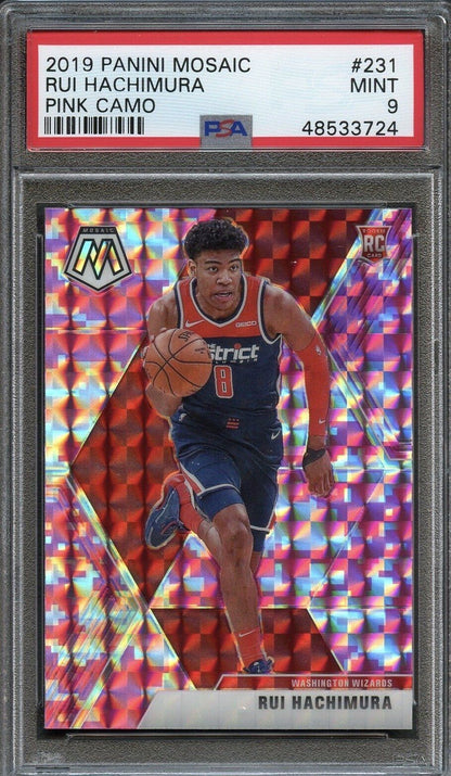 2019 Panini Mosaic #231 Rui Hachimura Pink Camo PSA 9 Mint RC