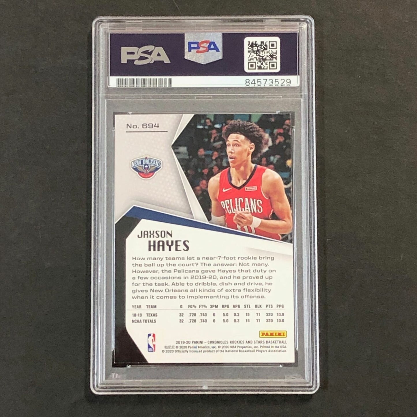 2019-20 Rookies & Stars #694 Jaxson Hayes Signed Card AUTO 10 PSA Slabbed RC Pel