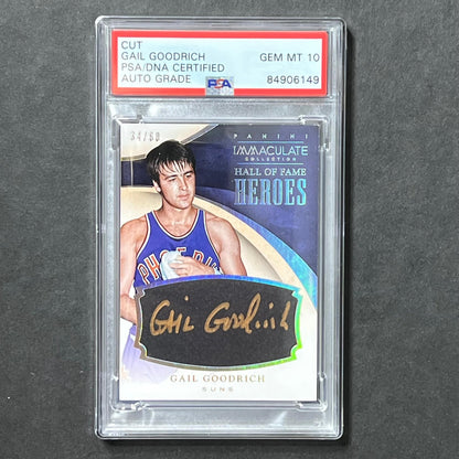 2013-14 Panini Immaculate #21 Gail Goodrich Signed Card AUTO GRADE 10 PSA Slabbe